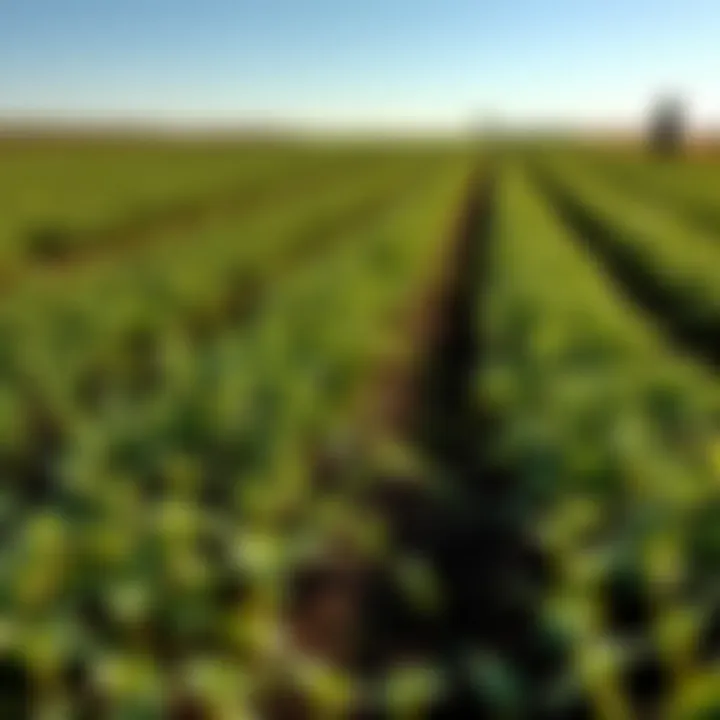 A field demonstrating sustainable agricultural practices with seaweed powder