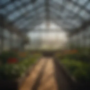 Greenhouse with Metal Halide Lighting A vibrant greenhouse illuminated with metal halide lighting for optimal plant growth