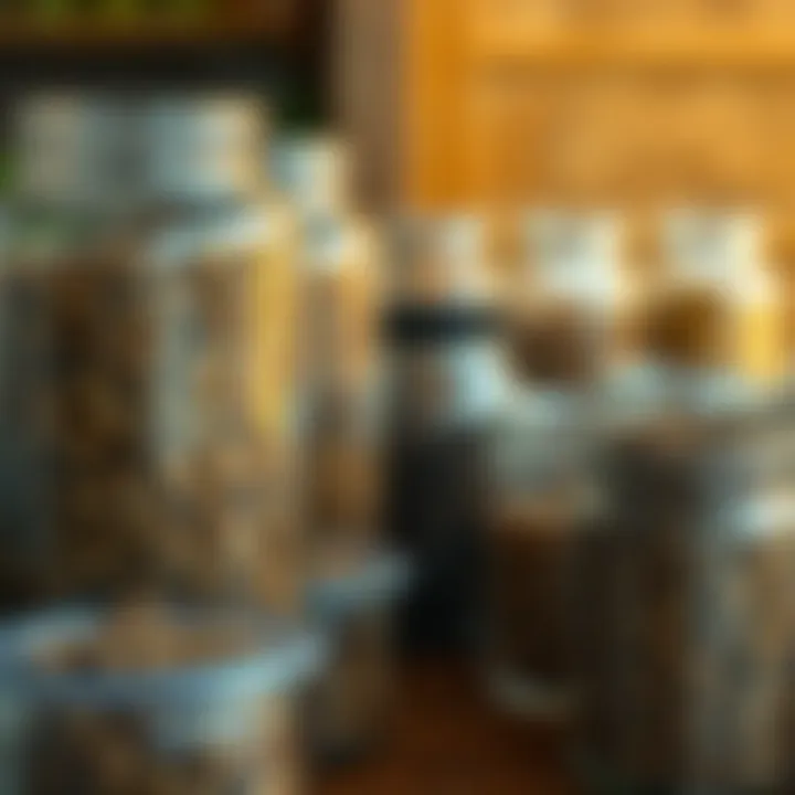 Properly dried vegetable seeds in storage containers