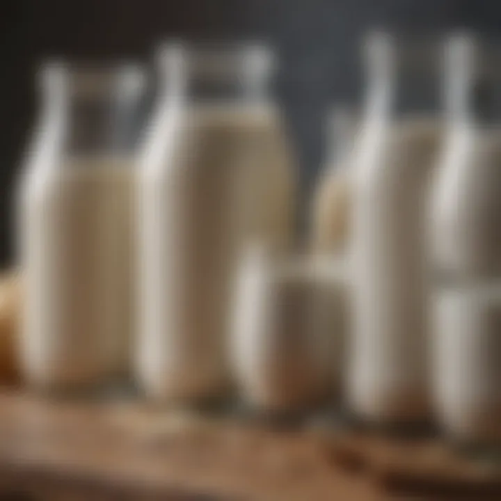 Nutritional comparison chart between milk types