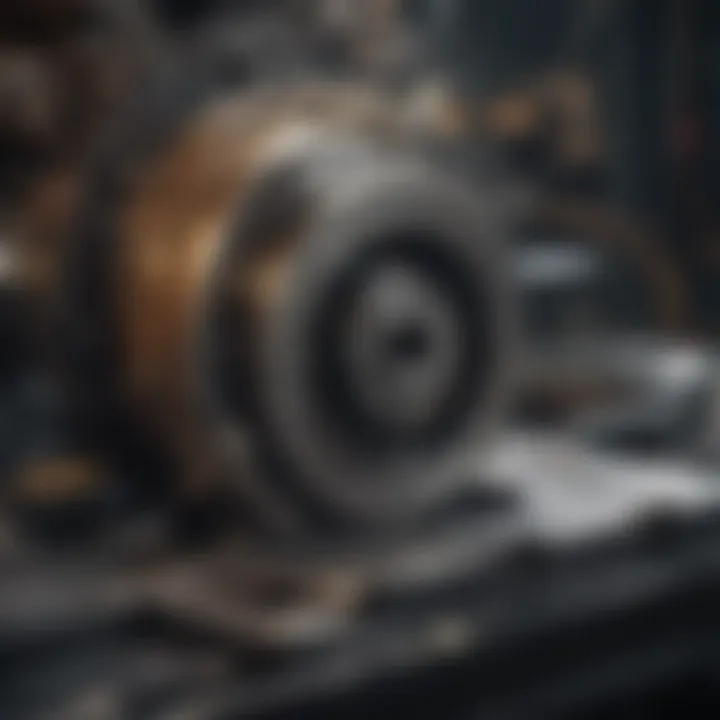 Close-up of Miller offset disc maintenance