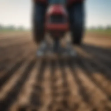 Close-up of a modern tillage tool during operation