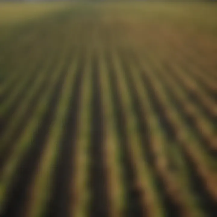 A field with properly tagged crops showing organization