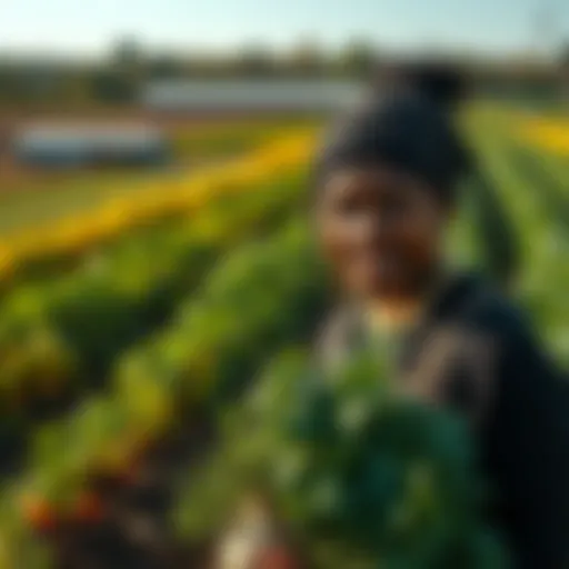 A thriving farm landscape showcasing diverse crops
