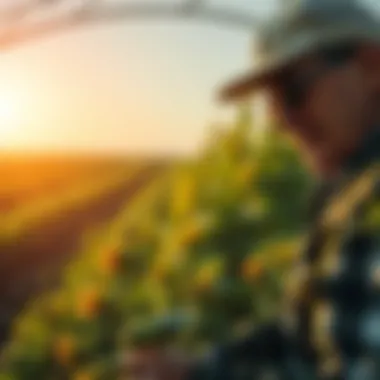 Illustration of integrated pest management techniques in an agricultural setting