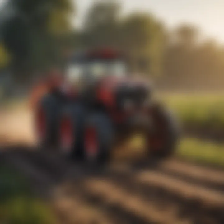 Tractor in an agricultural field
