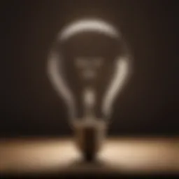 A bright light bulb symbolizing innovation and creativity
