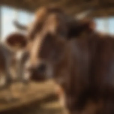 A farmer implementing preventative measures against cow mastitis.