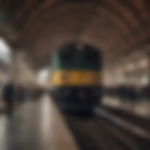 Train arriving at Rome Termini station