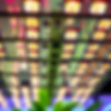 Close-up of the energy-efficient LED components of the grow light