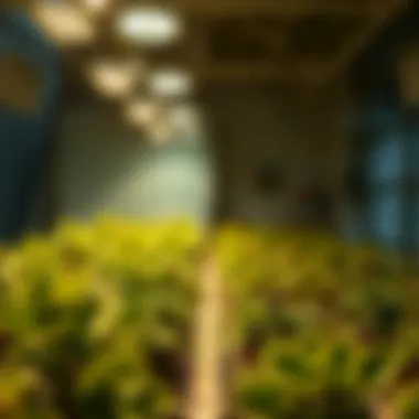 Visual comparison of plant growth under different lighting conditions