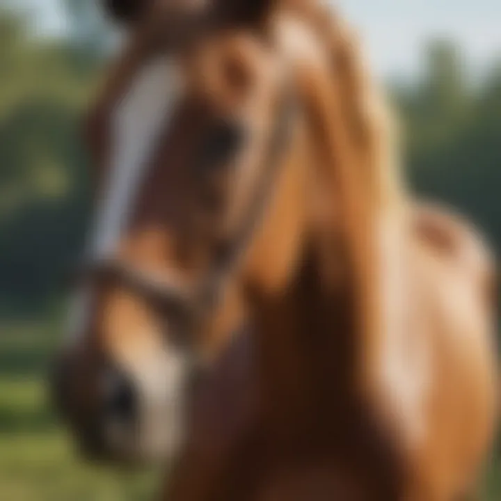Horse enjoying relief after ointment application
