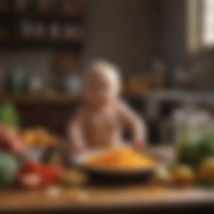Fresh ingredients for baby food preparation