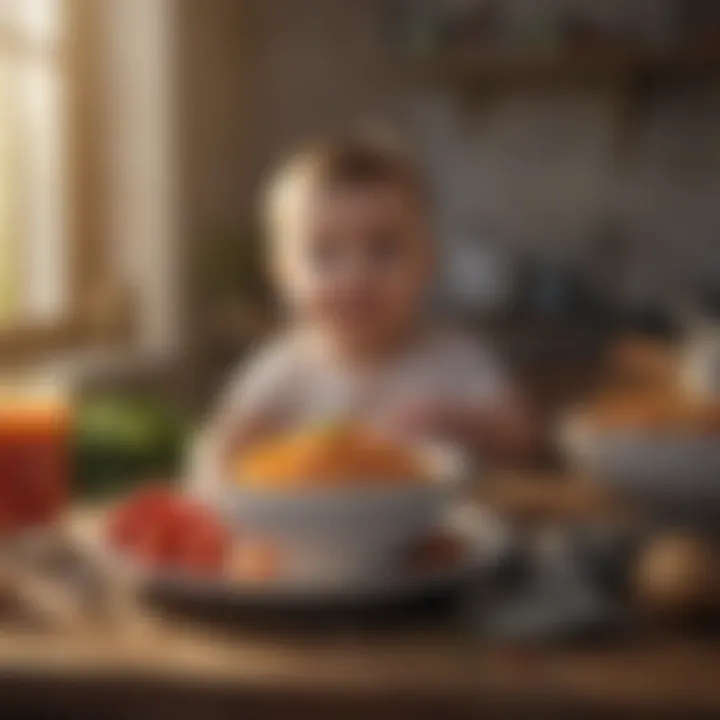 Healthy meal options for infants in bowls