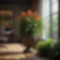 Vibrant indoor plants enhancing office decor