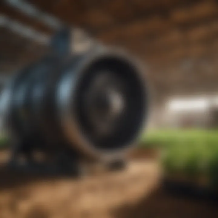 Agricultural building utilizing sealed motor drum fans for optimal crop health