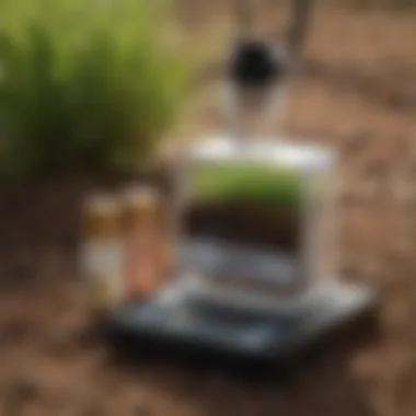 Soil testing kit displaying nutrient levels