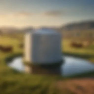 Strategic Placement of Stock Tanks for Livestock A well-placed stock tank in a pasture, demonstrating optimal access for livestock and water management.