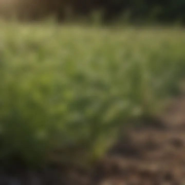 Weeds at different growth stages in a field