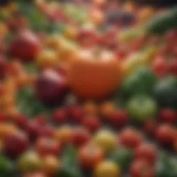 A vibrant display of organic fruits and vegetables showcasing their freshness and quality.