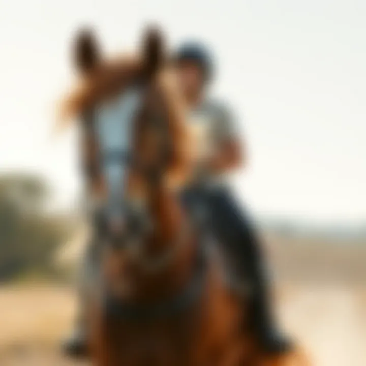 Harmony Between Horse and Rider A horse and rider enjoying a peaceful ride in a tranquil environment