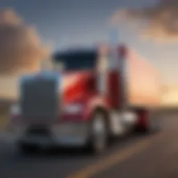 Exterior view showcasing the Peterbilt day cab's aerodynamic design