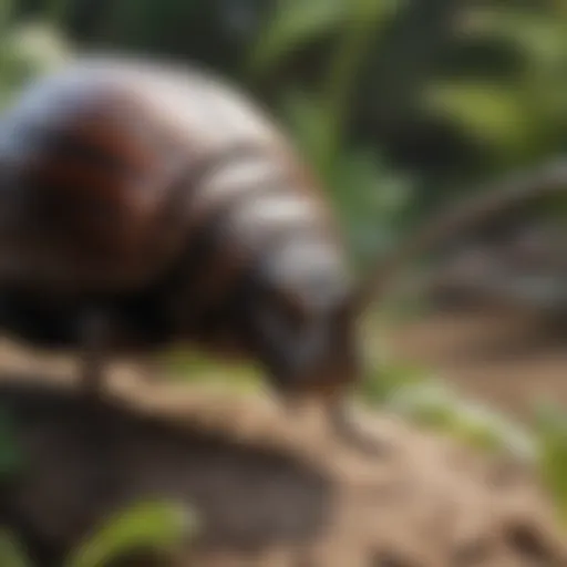 Pill bugs in a vegetable garden