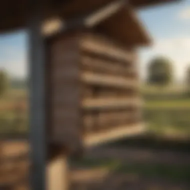 Ideal Nesting Box Placement Illustration of ideal placement for nesting boxes on a farm