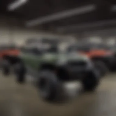 Showroom of a Polaris dealership showcasing a variety of vehicles