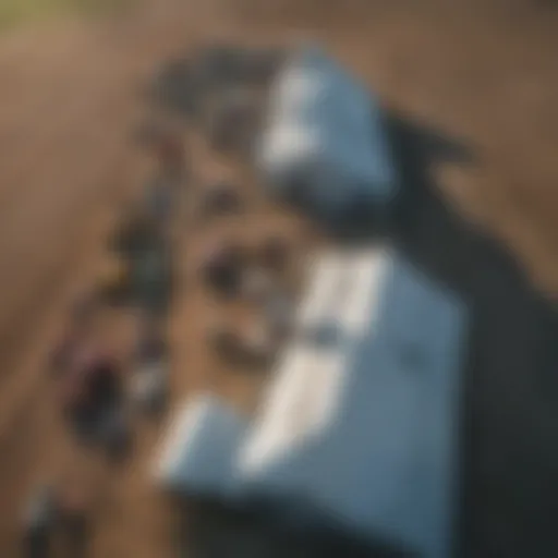 Aerial view of the Polk Farm Equipment Auction site