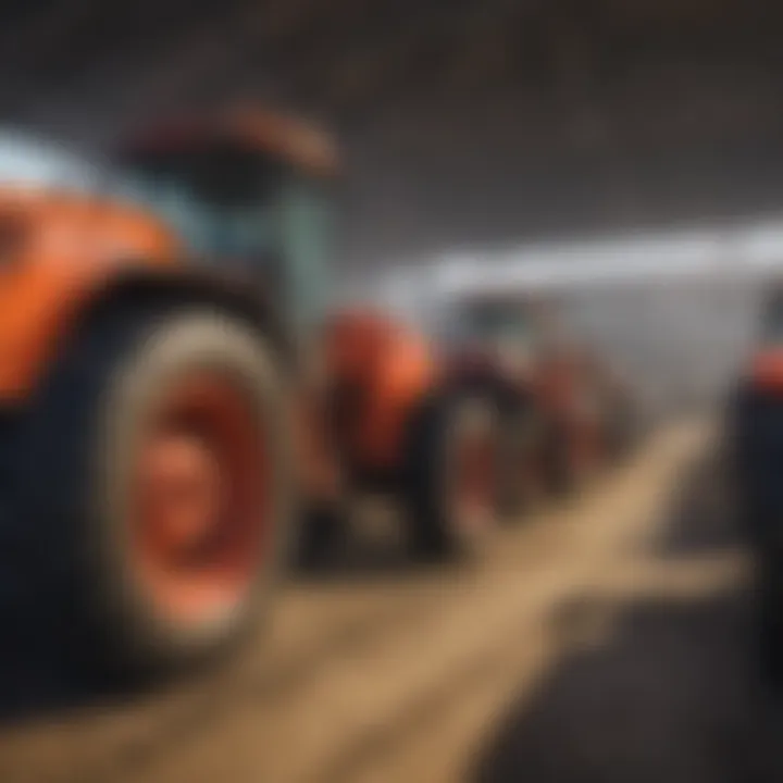 Diverse range of agricultural machinery on display