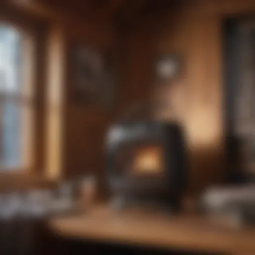 Portable vented propane heater in a cozy cabin setting