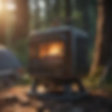 Heater used during an outdoor camping trip