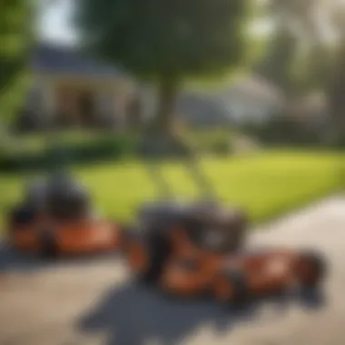 Comparative Analysis: Propane vs. Gas-Powered Mowers A side-by-side comparison of propane and traditional gas mowers showcasing their design differences