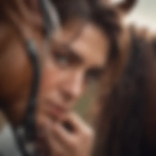 An equine vet examining a horse