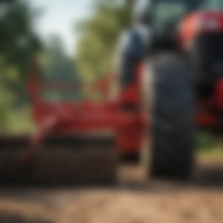 Close-up of bush hog attachment