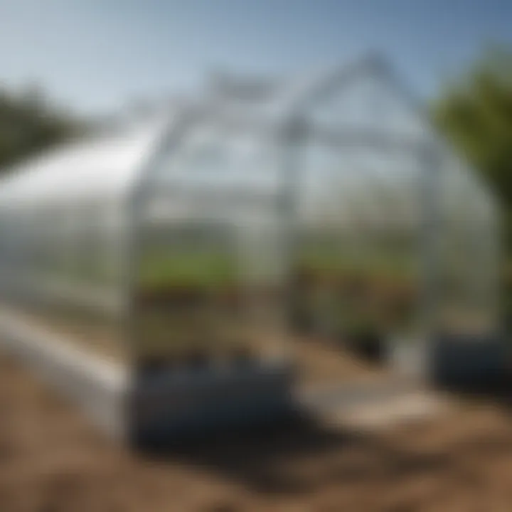 Installation of a plastic cover on a small greenhouse