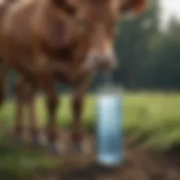 Calf hydration and electrolyte balance illustration