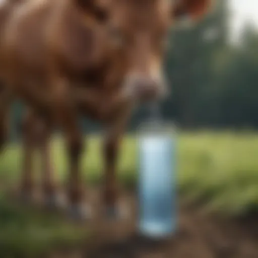 Calf hydration and electrolyte balance illustration