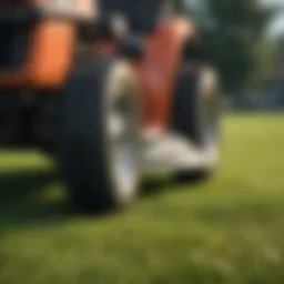 Diagram illustrating the key components of a riding lawn mower