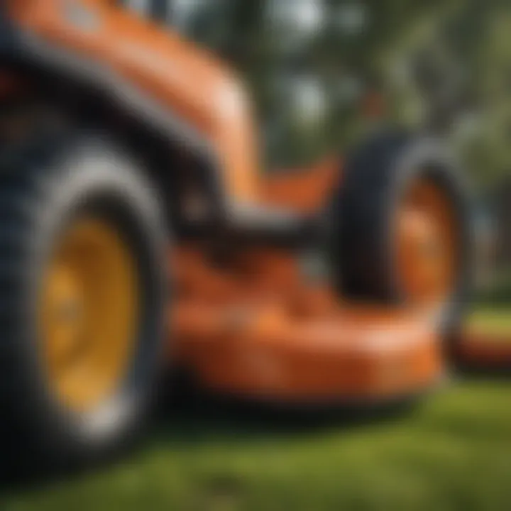 A close-up view of the advanced technology integrated into a Riggs mower model.
