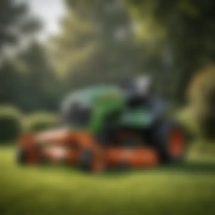 Comparative performance chart illustrating Riggs mowers against competitors in lawn care efficiency.