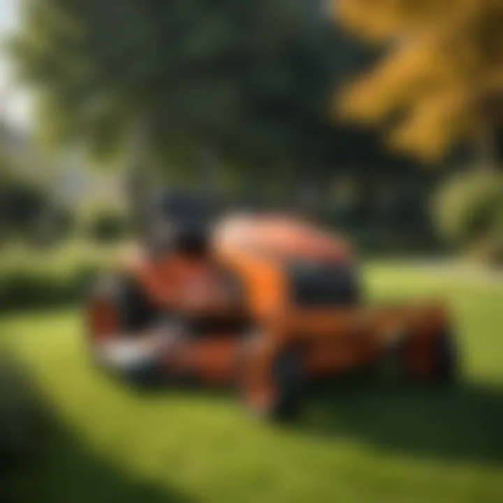 A serene landscape maintained with the help of Riggs mowers, emphasizing sustainability in lawn care.