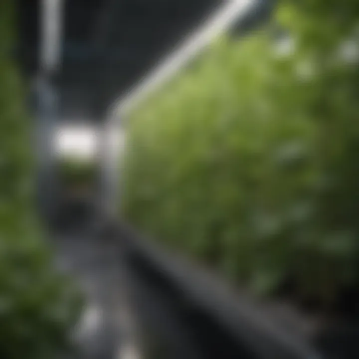 Showcasing a modern hydroponic salad cultivation system
