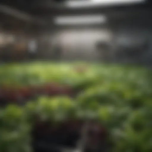 A vibrant array of hydroponic salad greens thriving in a controlled environment