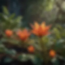 Detailed botanical illustration showcasing various plant species.