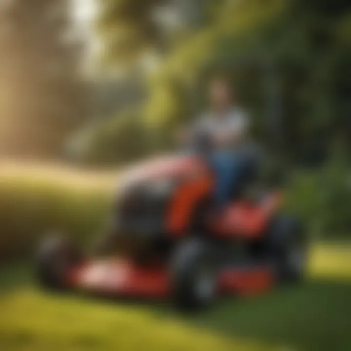 Comparison of Sears sit-down lawn mower with a competitor model