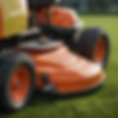 Key Features of Riding Lawn Mowers Close-up of mower features and controls