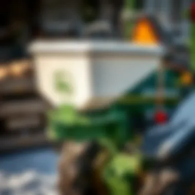 Salt spreader mounted on John Deere equipment