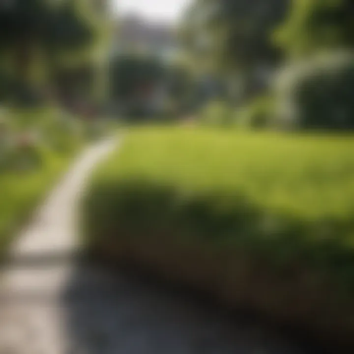 Lush green sod in a well-maintained garden